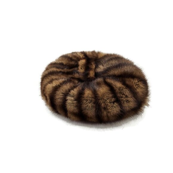 Vintage Peg Wolfington Brown Stripe Fur Womens Hat main image 5